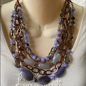 Premier Design multi strand copper purple necklace